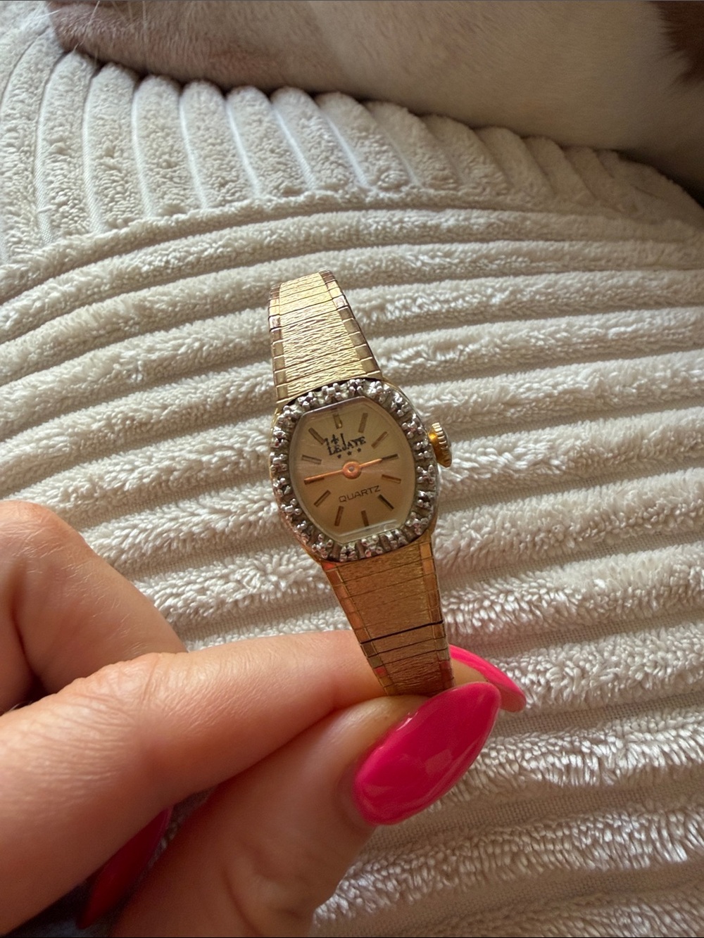 Classic Gold-Tone Crystal Accent Women's Quartz Bracelet Watch